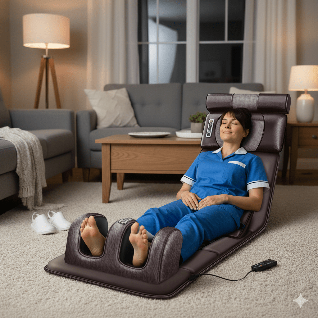Appareil masseur pieds femme apres travail