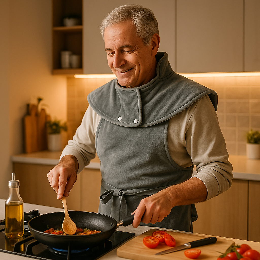 Coussin chauffant dos homme relax cuisine