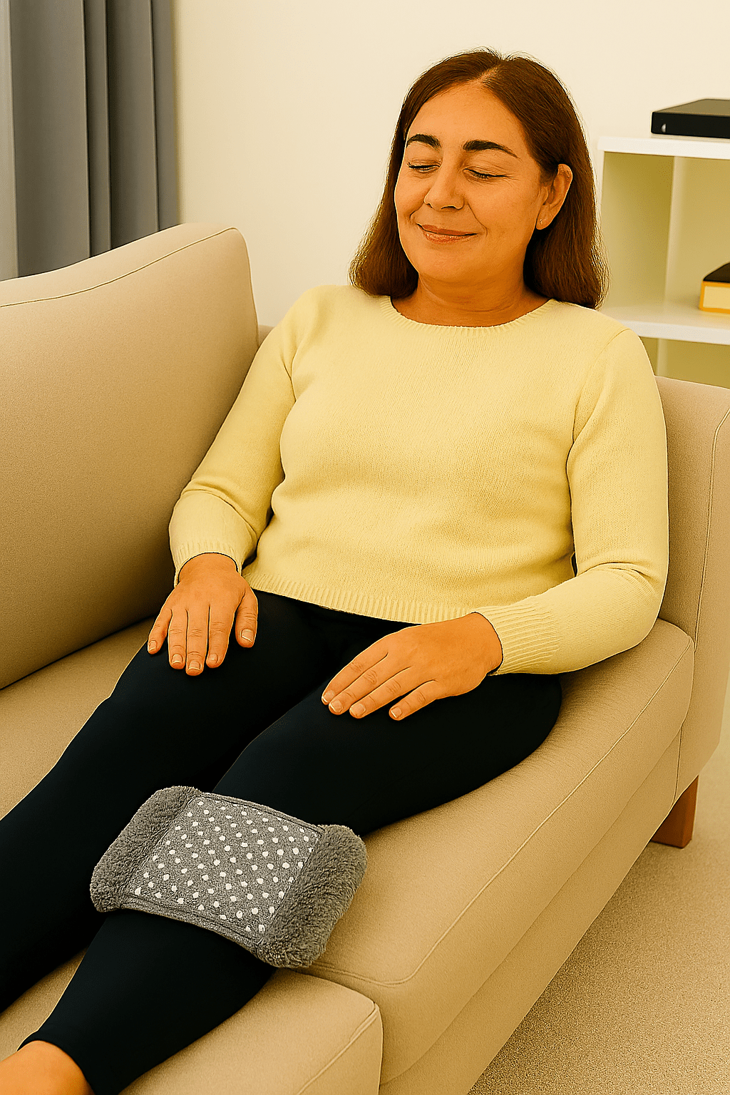 bouillotte electrique femme soulage genou