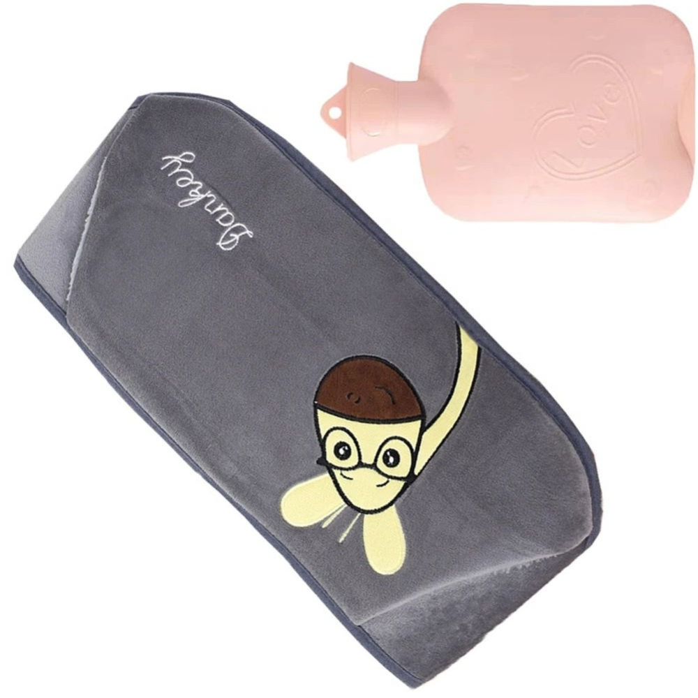 bouillotte peluche gris poney