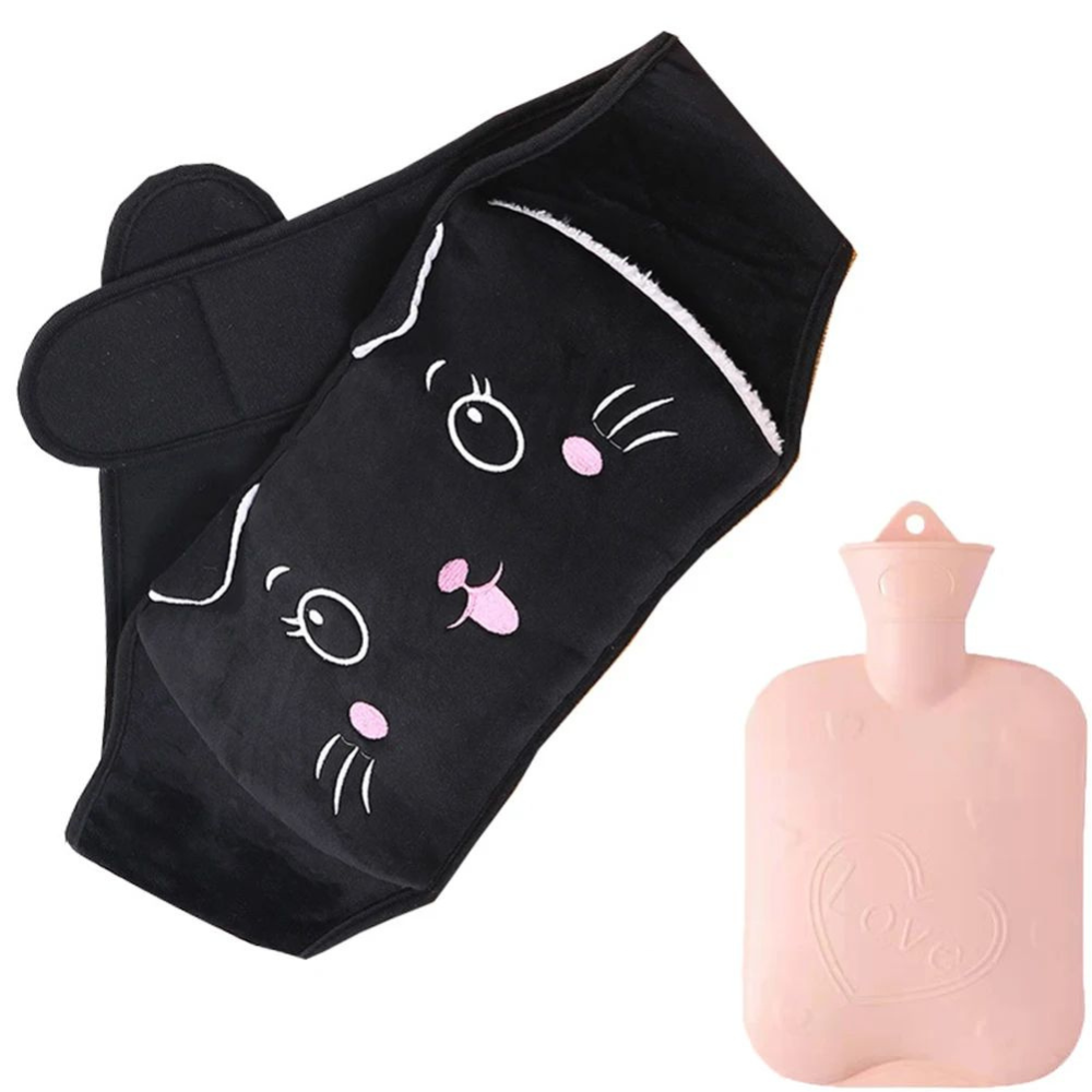 bouillotte peluche noir chat