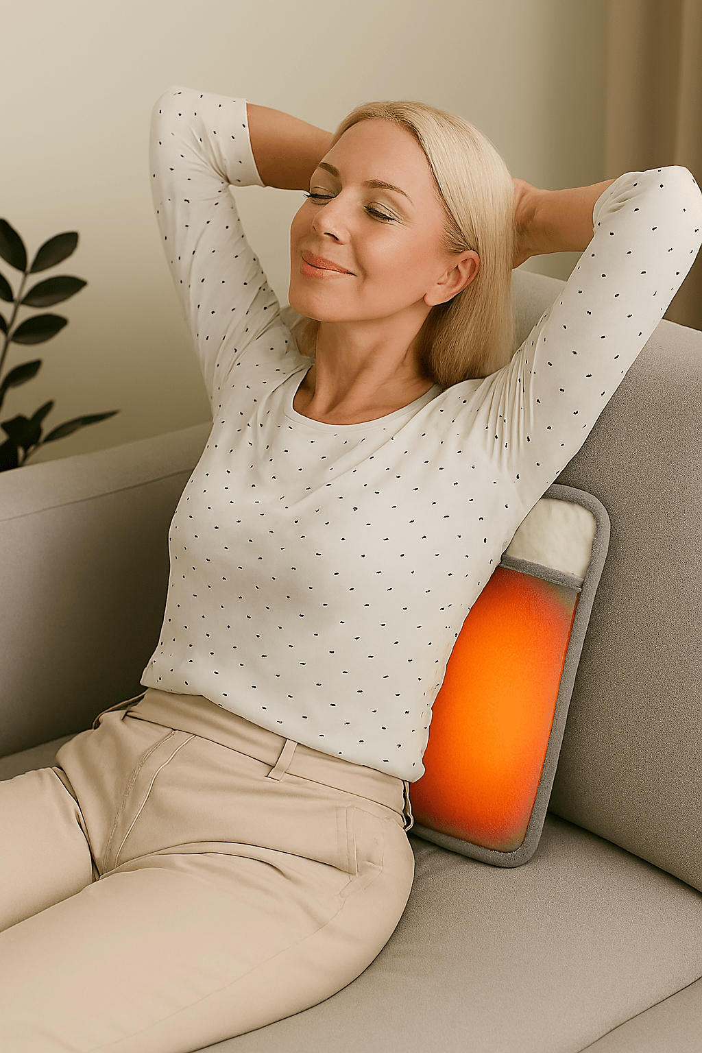 coussin chauffant femme relax dos