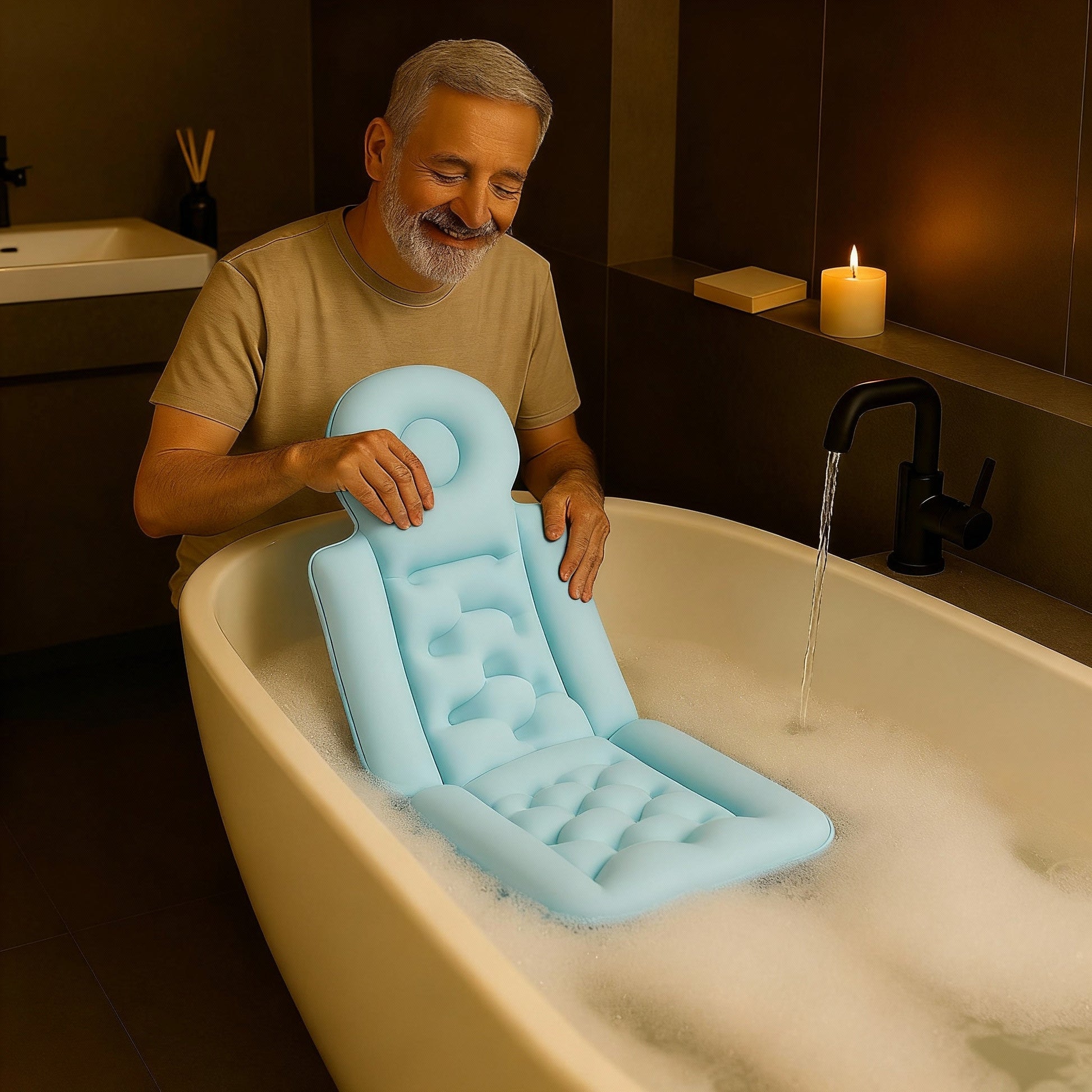 coussin de bain homme preparation