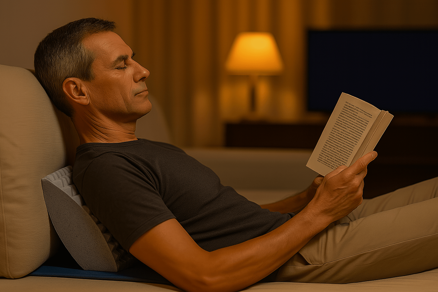 coussin pour les lombaires homme detente