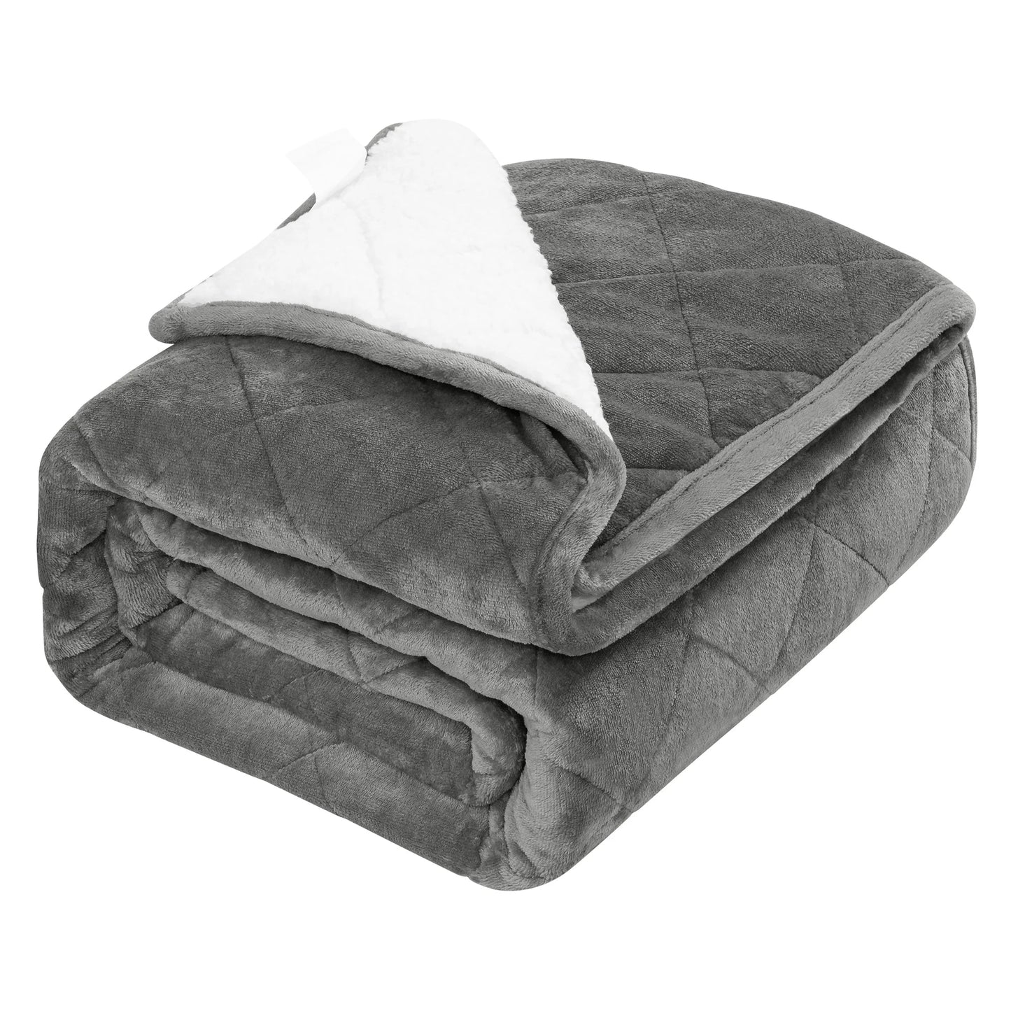 Couverture Lestée Gris Doux – Thérapie Anti - Stress en Flanelle & Sherpa Double Face - Enfin Actif 50+