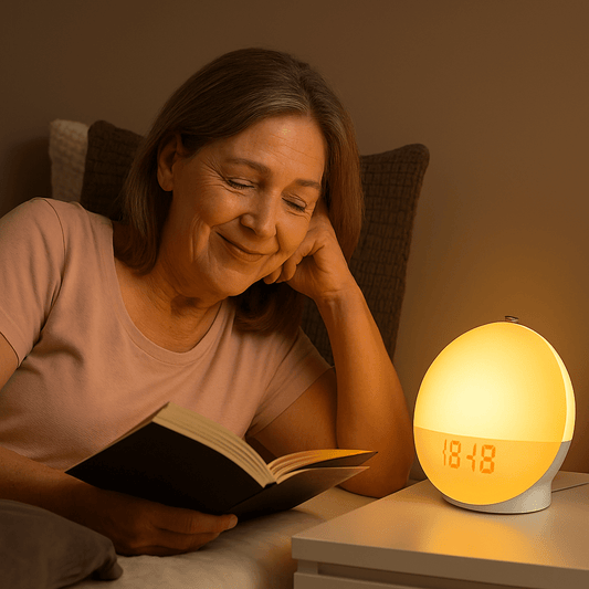 reveil simulateur d'aube femme lecture soir