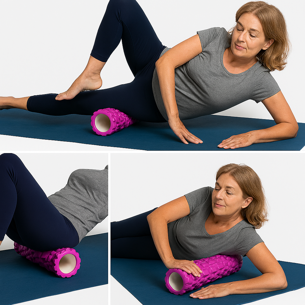 rouleau de massage femme positions