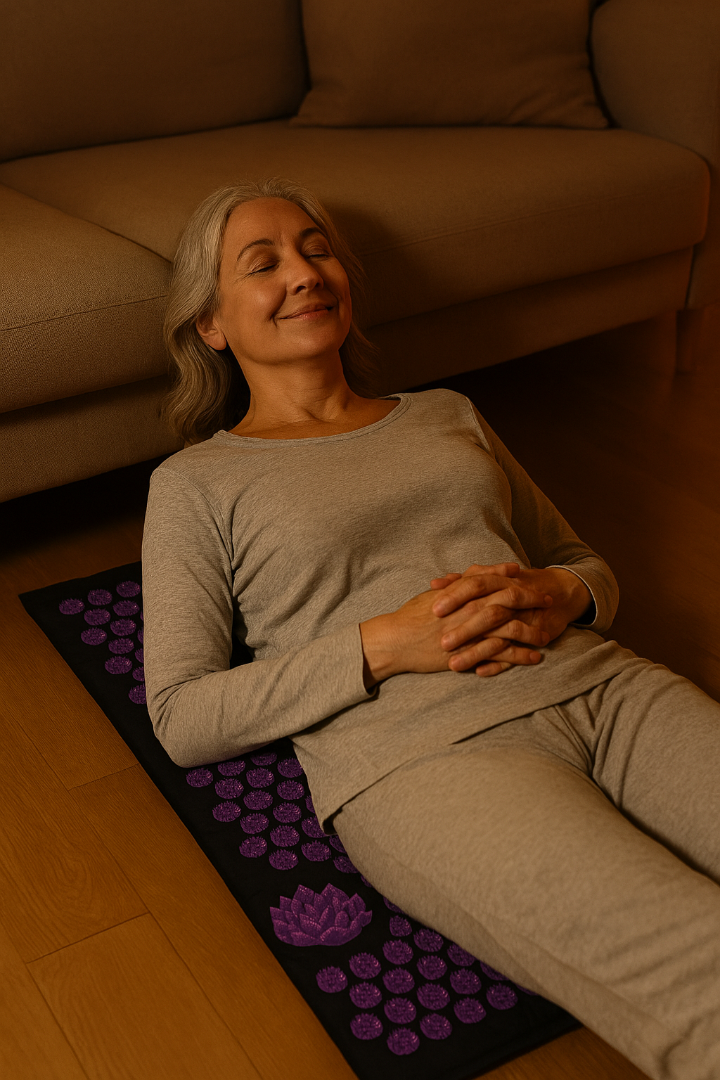 tapis acupression femme relaxation salon