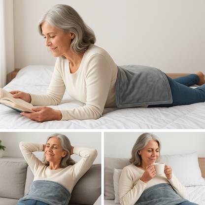 Coussin chauffant dos femme séances relaxation