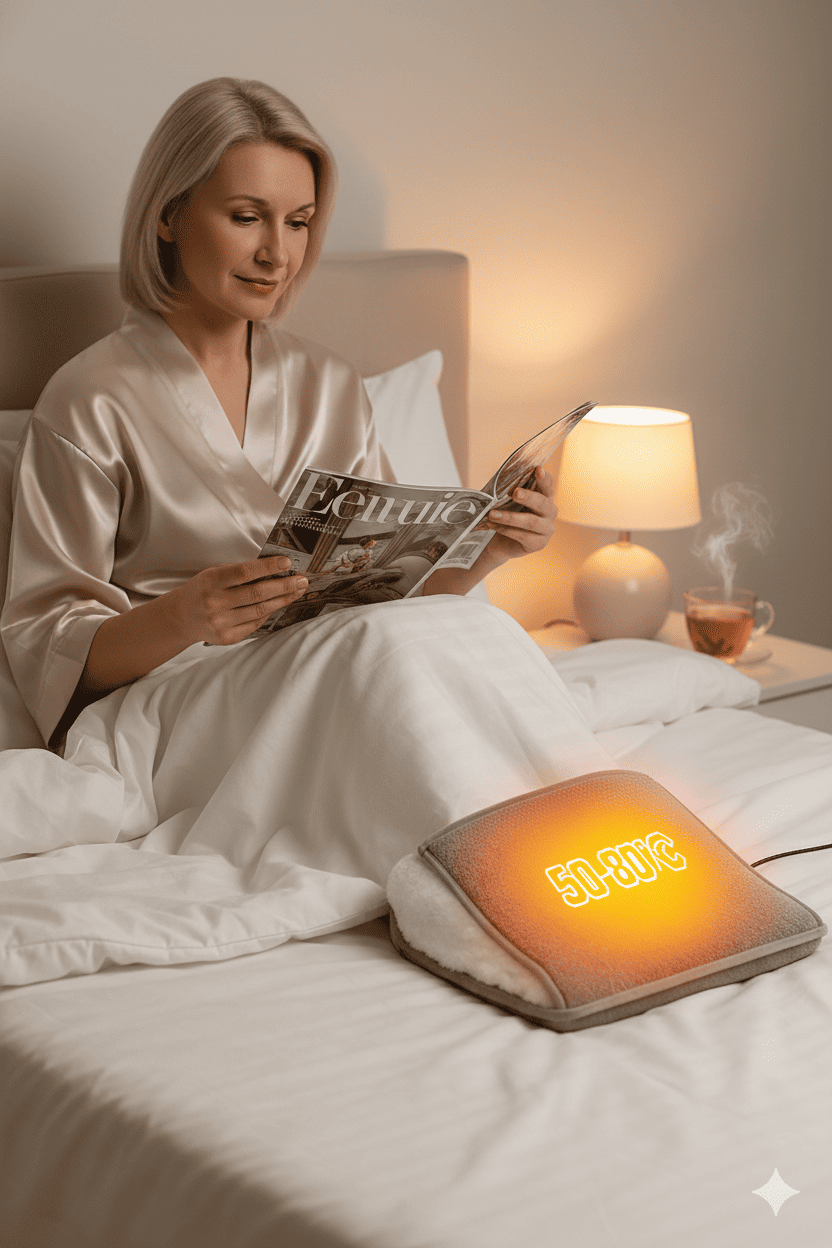 Coussin chauffant femme relaxation pieds