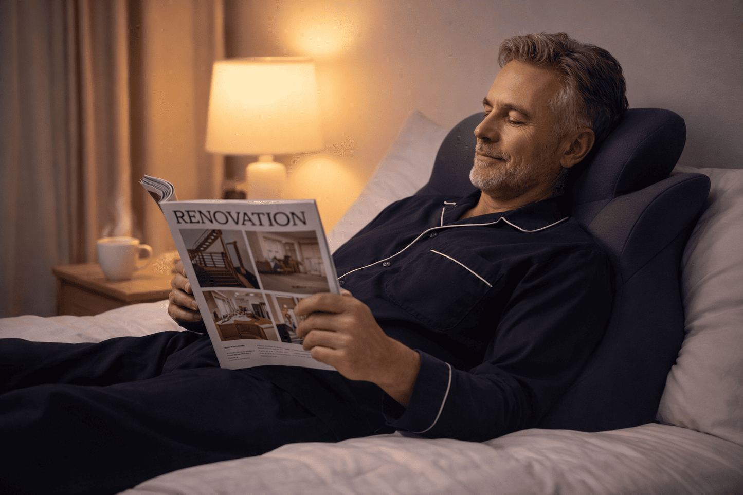 Coussin ergonomique zenposture homme detente au lit