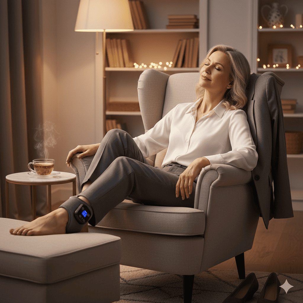 appareil pour massage pieds piedaasis femme detente