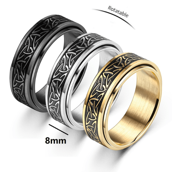 Bague Anti Stress Viking Tournante | Élégance et Sérénité pour les Professionnels de 50+ - Enfin Actif 50+
