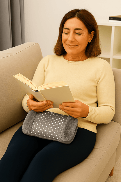 bouillotte electrique femme lecture apaisant