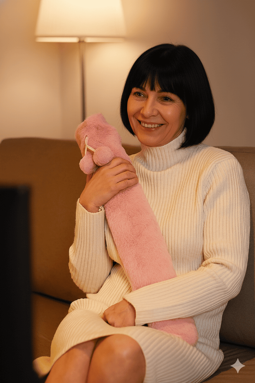 Bouillotte Longue Pour Adulte STC - Couleur Marron, En Caoutchouc Et Polyester, à Eau - Neuf, Apaisante Pour Le Dos Ou Les Jambes