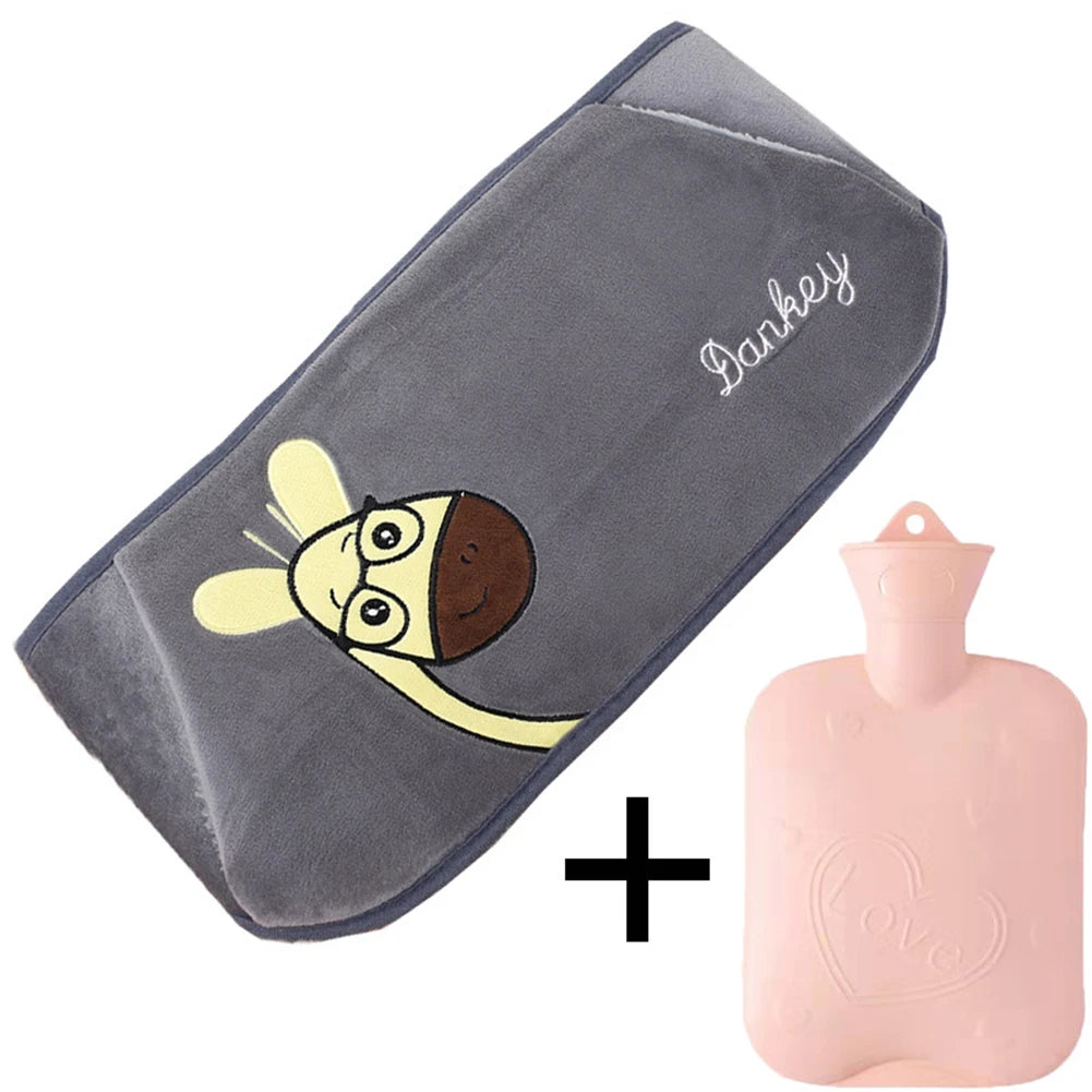bouillotte peluche couleur gris poney