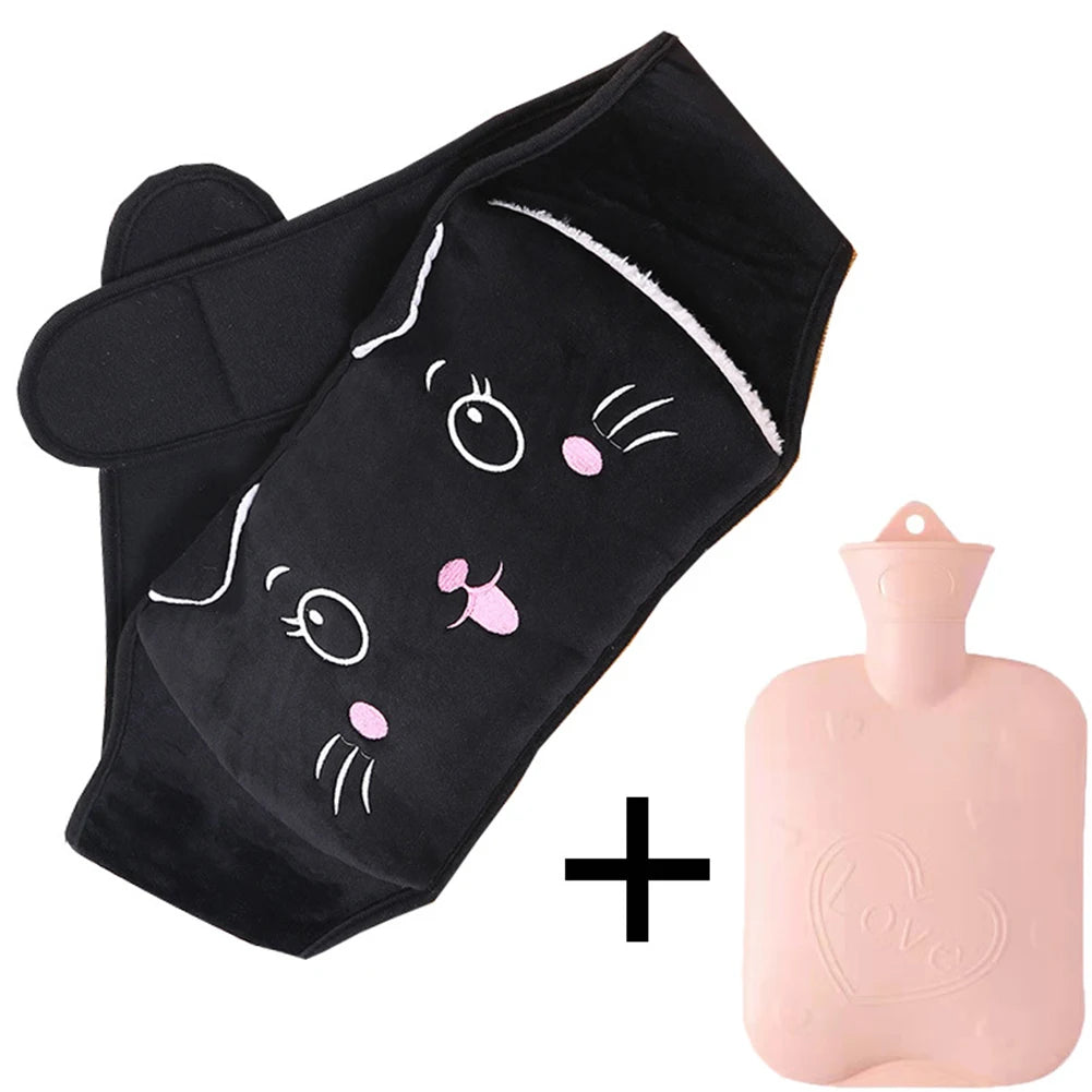 bouillotte peluche couleur noir chat