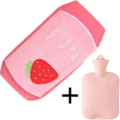 bouillotte peluche couleur rouge rosée