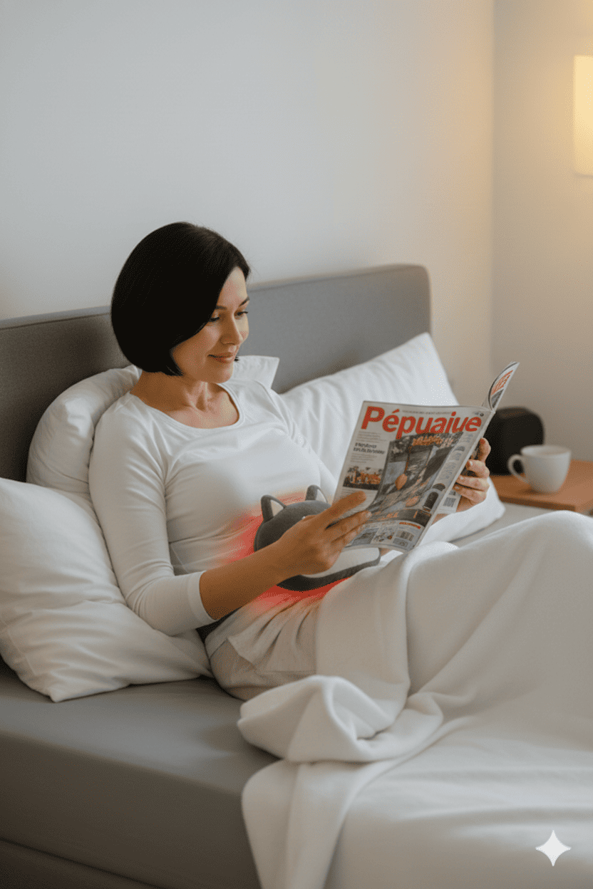 Bouillotte peluche Calinova™ : chaleur douce et apaisante pour les règles - Enfin Actif 50+