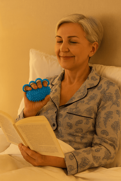 boule de massage kinesphere femme detente au lit