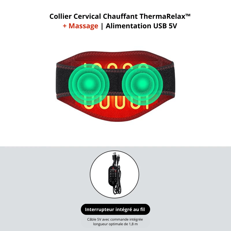 Collier Cervical Chauffant ThermaRelax™ – Soulagement de la Douleur & Confort Quotidien - Enfin Actif 50+