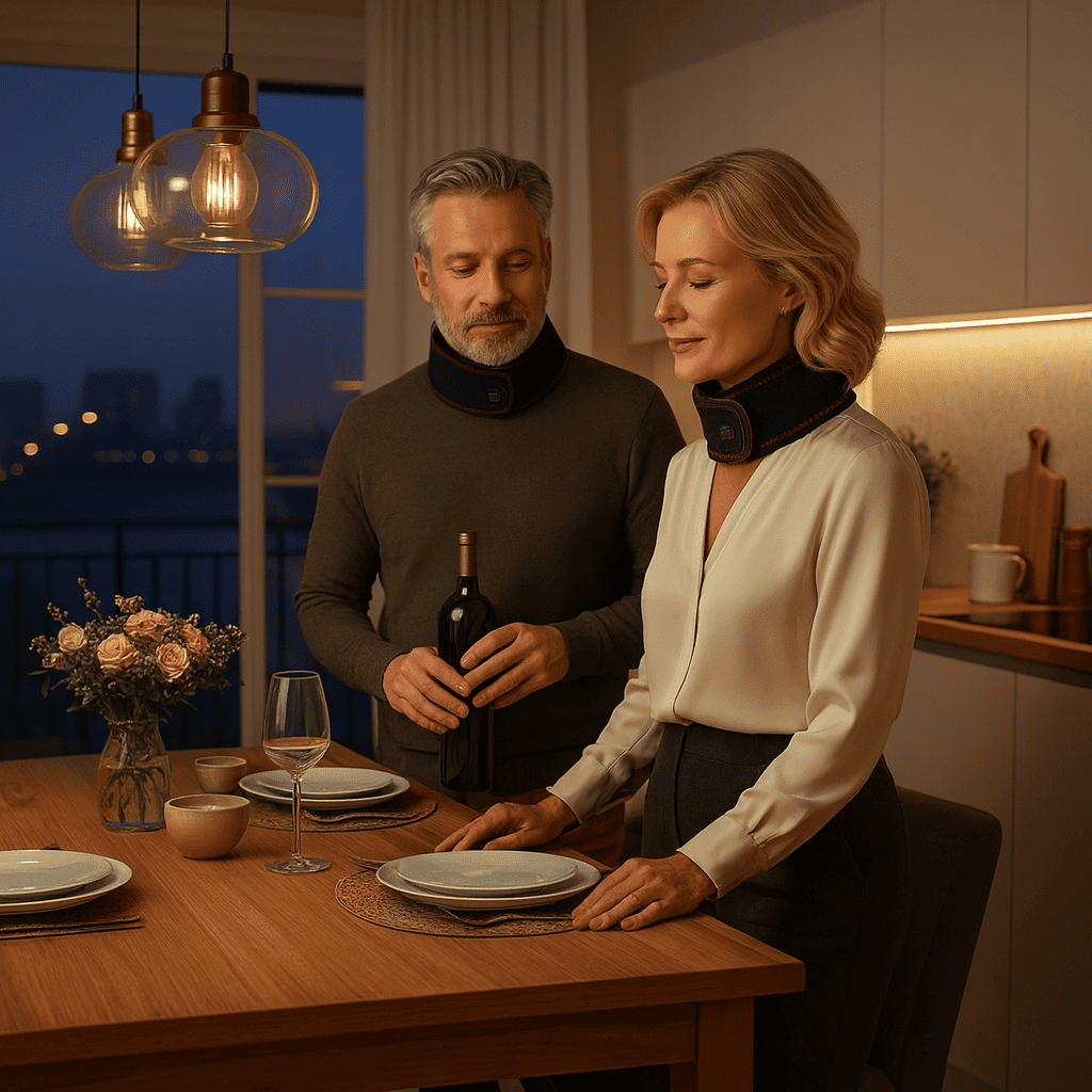 Collier Cervical Chauffant ThermaRelax™ – Soulagement de la Douleur & Confort Quotidien - Enfin Actif 50+