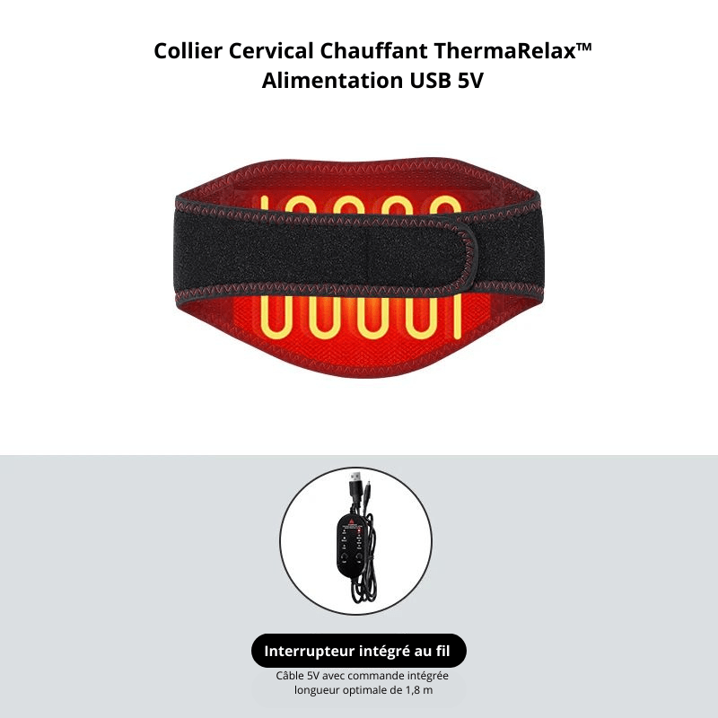 Collier Cervical Chauffant ThermaRelax™ – Soulagement de la Douleur & Confort Quotidien - Enfin Actif 50+