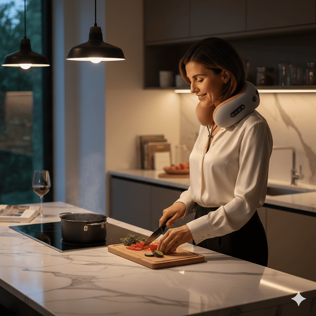 Coussin cervical chauffant Nuqea™ – chaleur apaisante et soutien de la nuque - Enfin Actif 50+