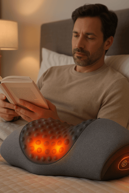 Coussin chauffant cervical SomniCerv™ – Massage relaxant pour seniors | Soulage tensions & améliore le sommeil