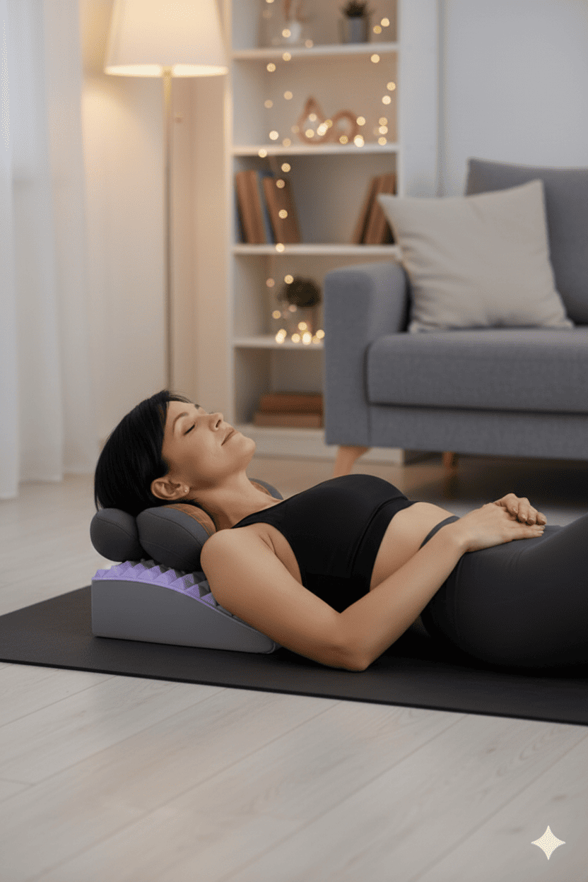 coussin chauffant somniserv femme detente salon