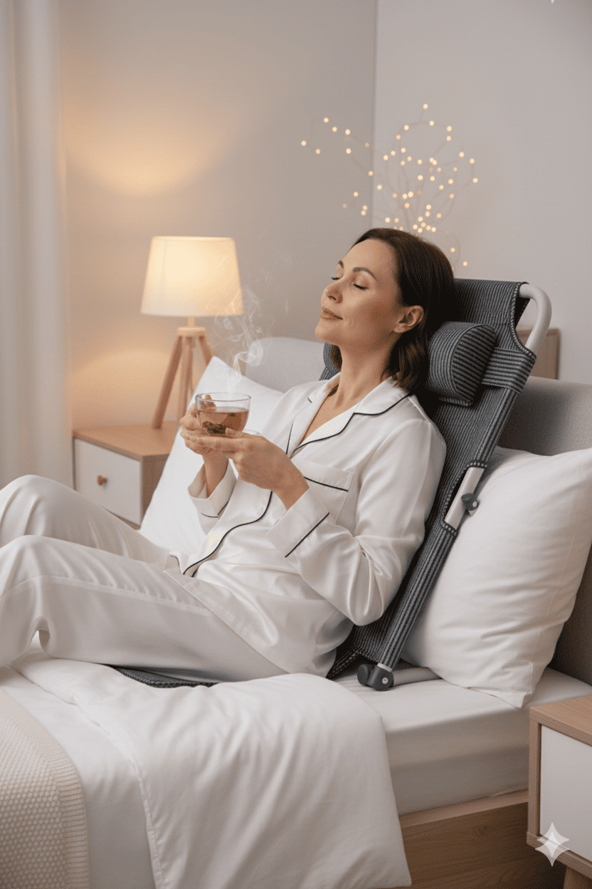 coussin pour le dos dosea femme detente au lit