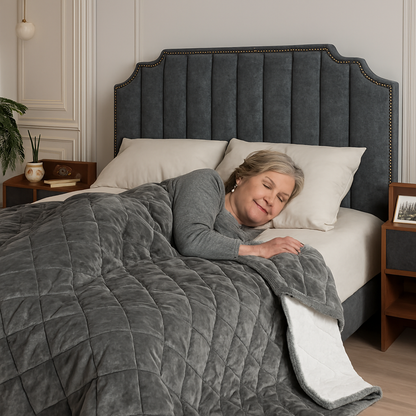 couverture lestee femme sommeil paisant