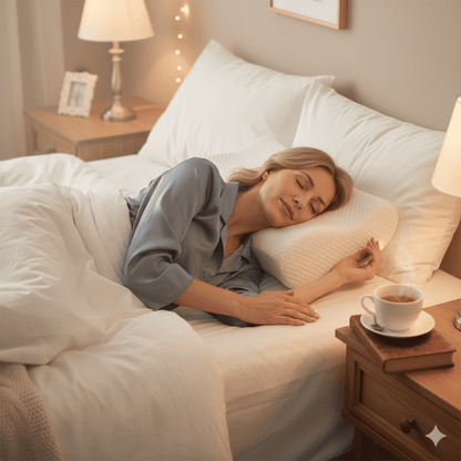 oreiller a memoire de forme femme detente lit