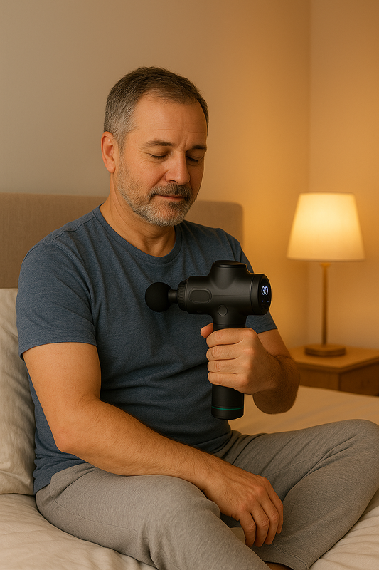 pistolet massage homme détente lit