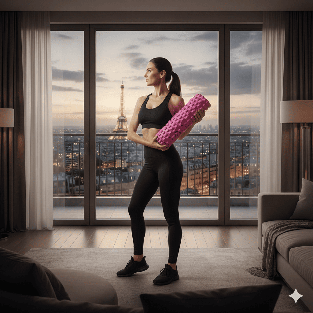 rouleau de massage flexiroll femme seance de relaxation