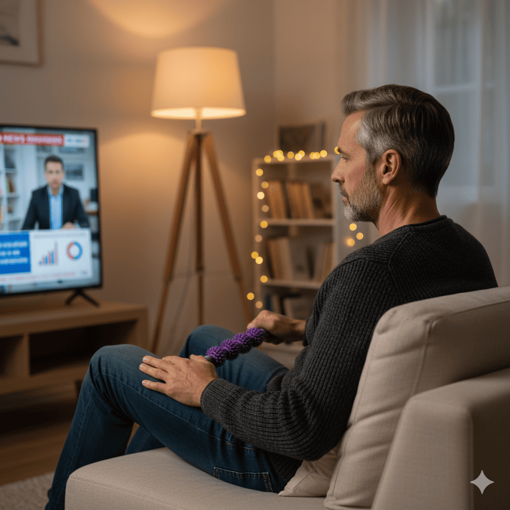 rouleau de massage vitalroll homme detente au salon