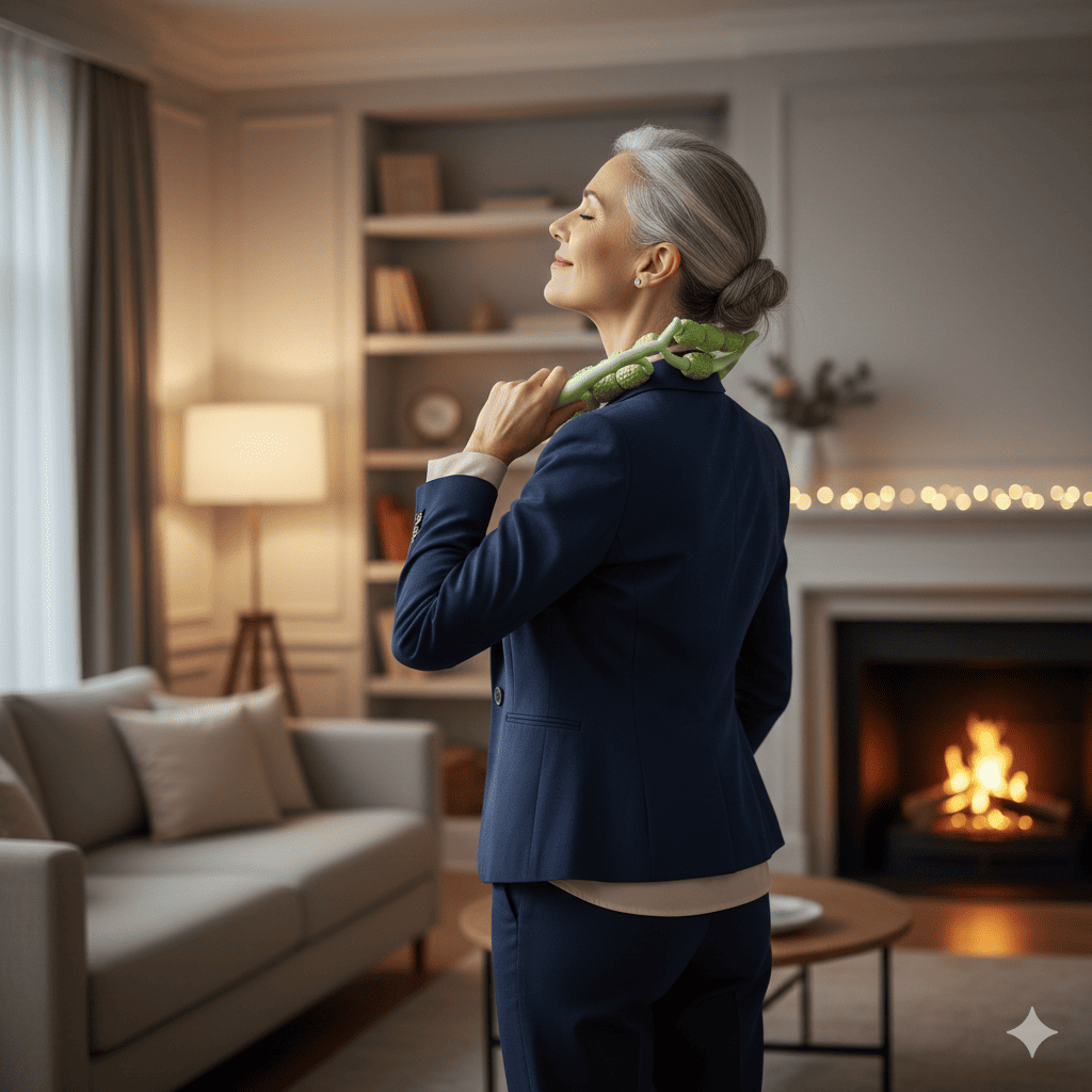 rouleau massage bodycare femme relaxation du cou