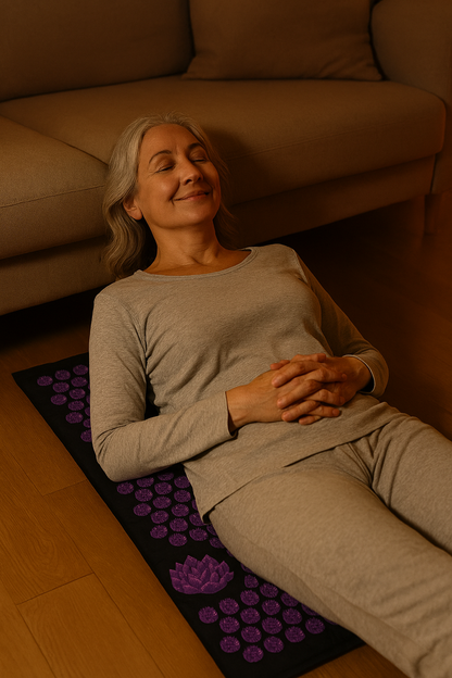 tapis acupression femme relaxation salon